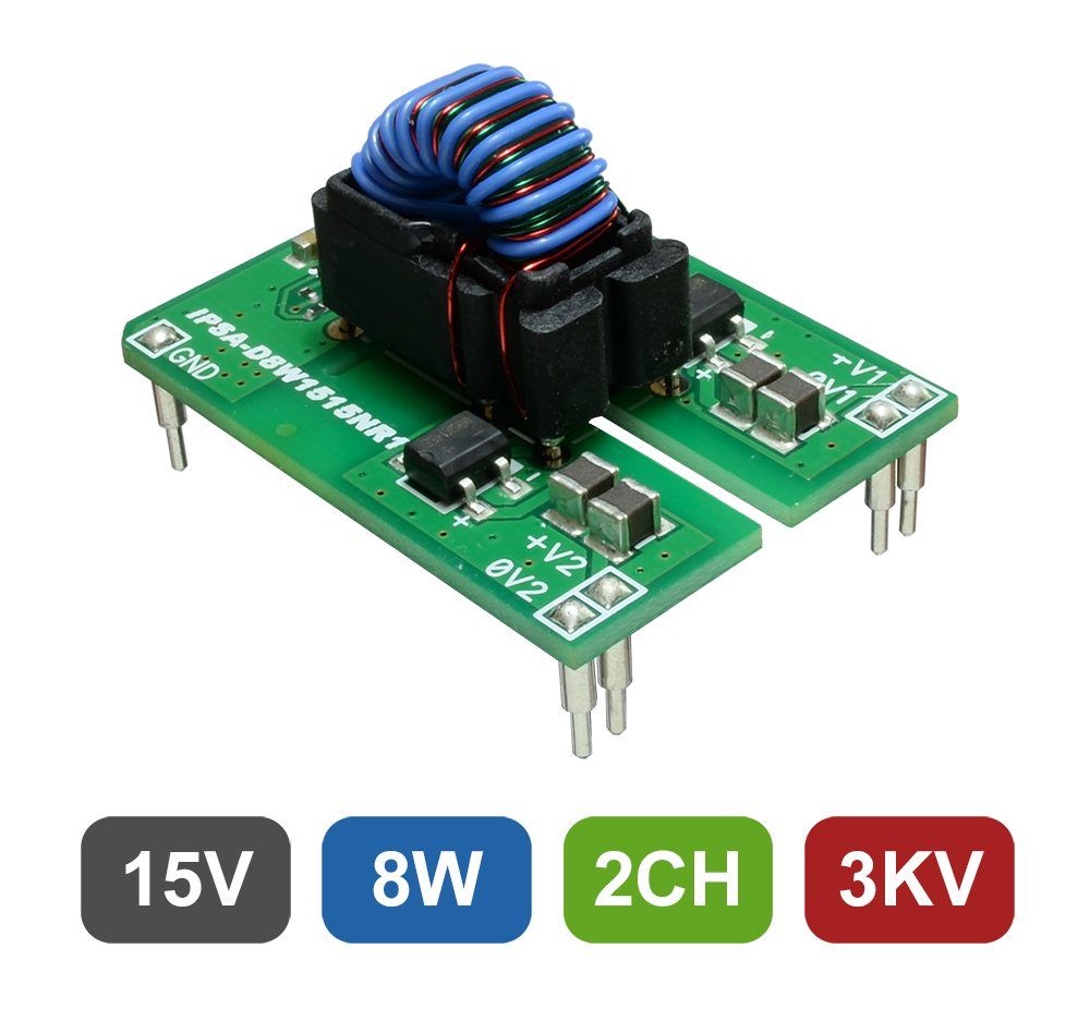 Isolierter 2-Kanal-DC/DC-Wandler mit 8 W für Gate-Drive-Anwendungen