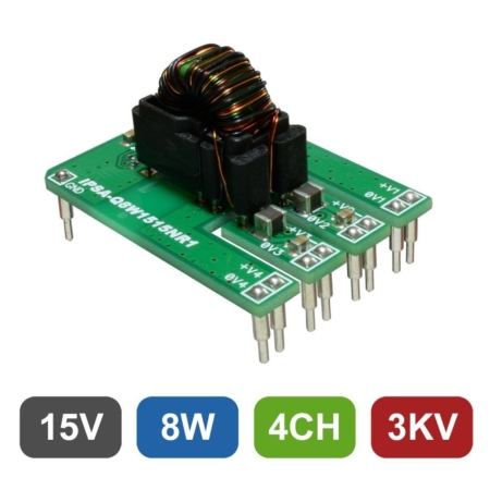 Isolierter 4-Kanal 8W DC/DC-Wandler für Gate-Antriebsanwendungen