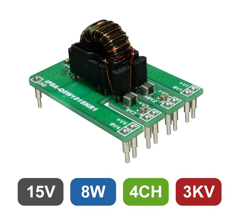 Convertisseur DC/DC 8W isolé à 4 canaux pour les applications de commande de portes