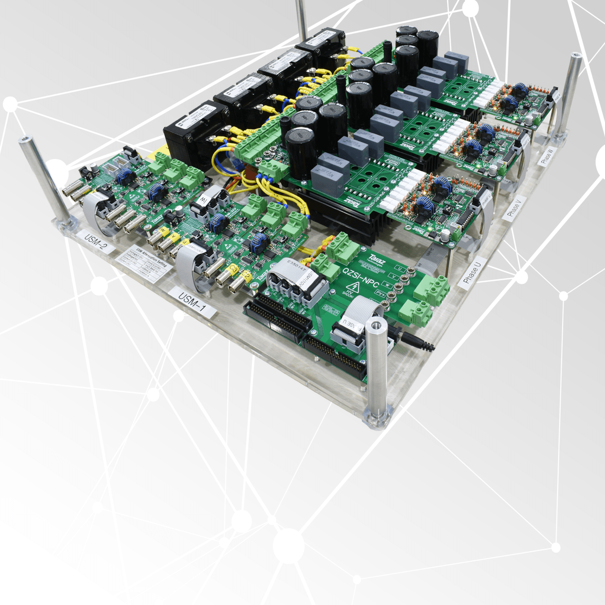 Custom Power electronics, inverter development kit, 3 phase igbt inverter and sic inverter development kit