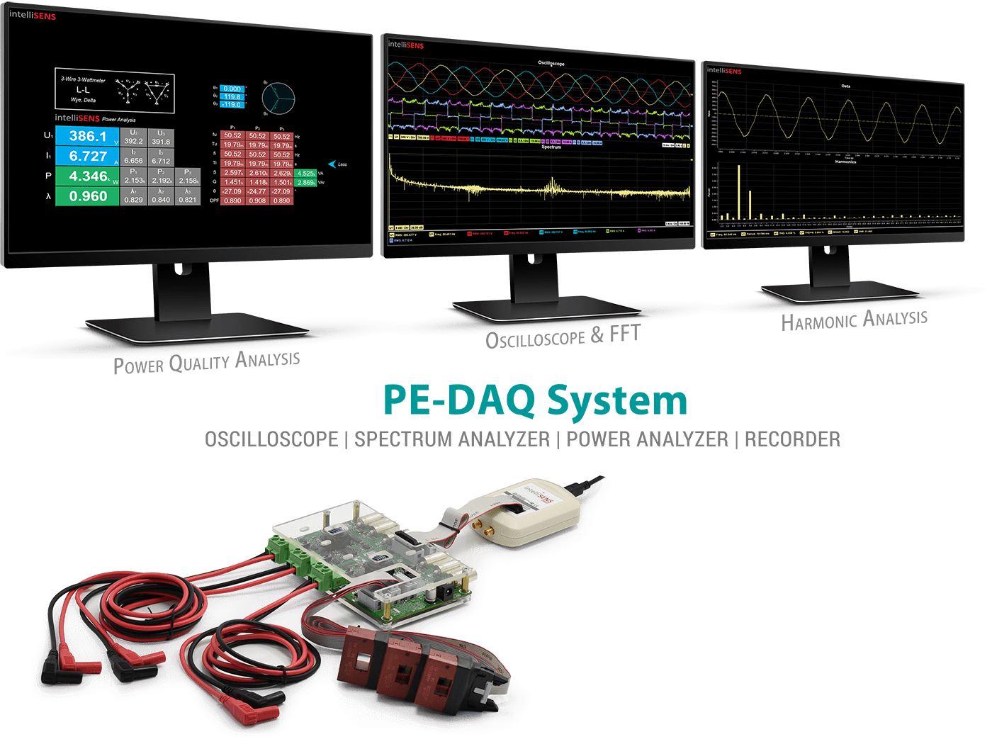 Système de mesure et d&#039;acquisition de données en électronique de puissance pouvant remplacer l&#039;analyseur de qualité d&#039;énergie triphasé, l&#039;oscilloscope et l&#039;enregistreur