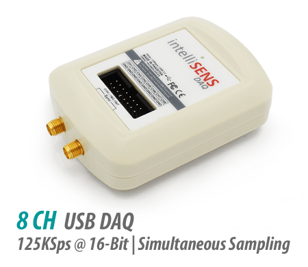 intelliSENS DAQ，8 通道同时采样 USB DAQ