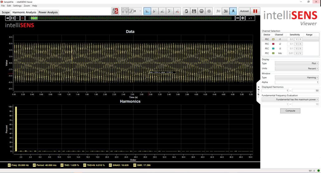 谐波分析 intelliSENS